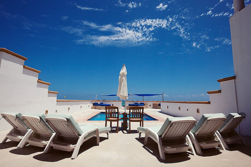Puerto Morelos |Secret Beach Villas| Boat Villa | view of Pool, Tanning Beds and Caribbean Ocean