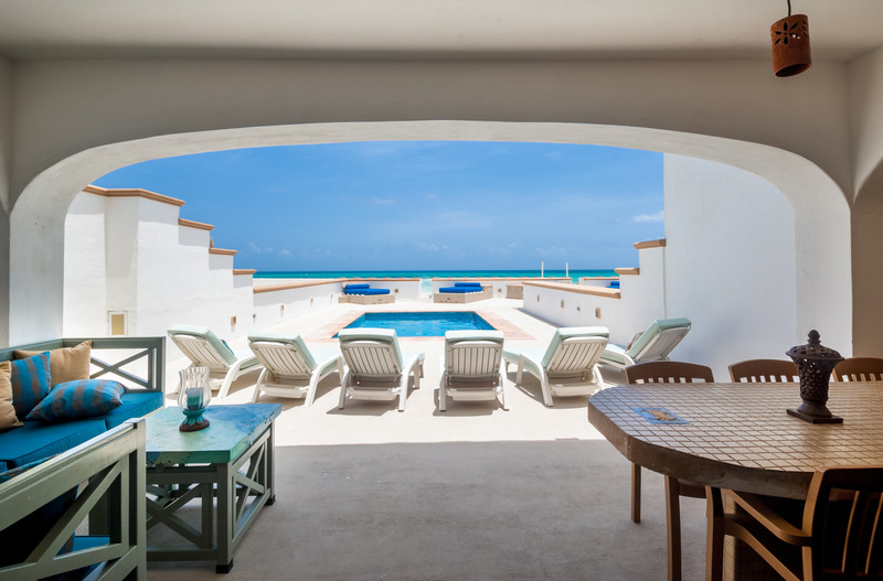Puerto Morelos |Secret Beach Villas| Fish Villa | view of Pool, Tanning Beds and Caribbean Ocean