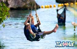 Puerto Morelos Villas guest like to use teh zipline at Xel-ha